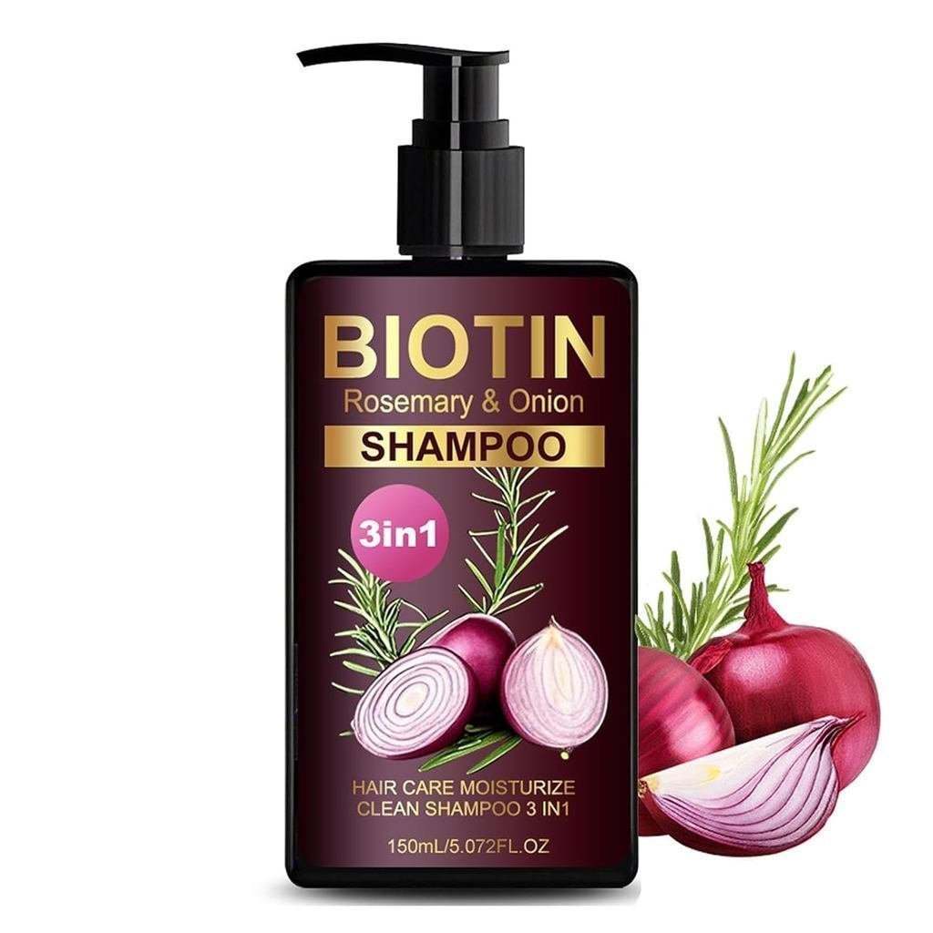 แชมพูหัวหอมและโรสแมรี่สําหรับการเจริญเติบโตของเส้นผม,แชมพู Onion Biotin & Rosemary ผมร่วงผมบาง,ดูแลเ