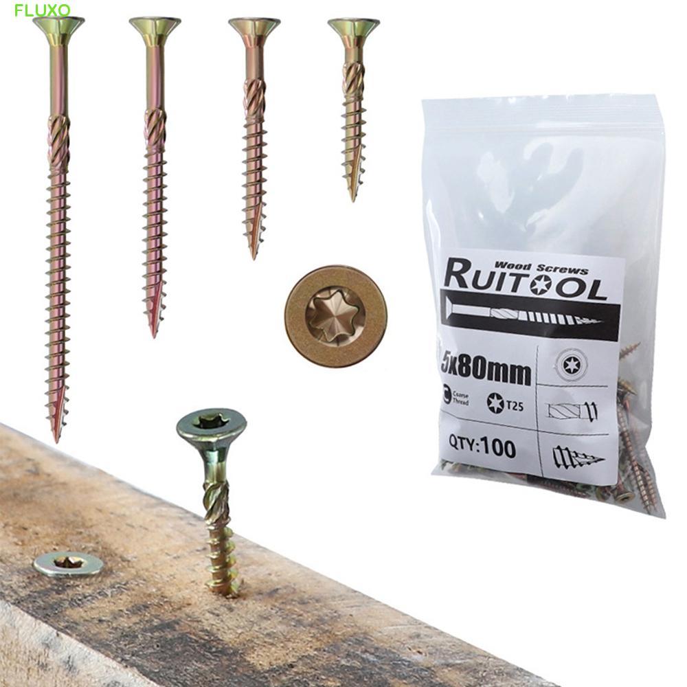 FLUXO T25 สกรู Binding Torx สําหรับรั้วดาดฟ้าโลหะชุบสังกะสีงานไม้อุปกรณ์