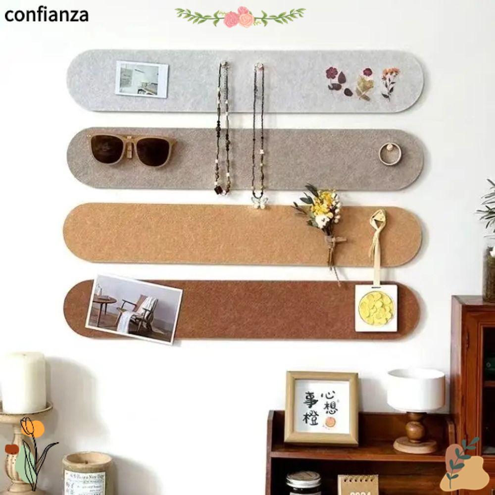 CONFIANZA 3 ชิ้น Felt Strip Board, ติดผนัง Universal Felt Wall Board, ตกแต่งกาวอเนกประสงค์ติดตั้ง Wa
