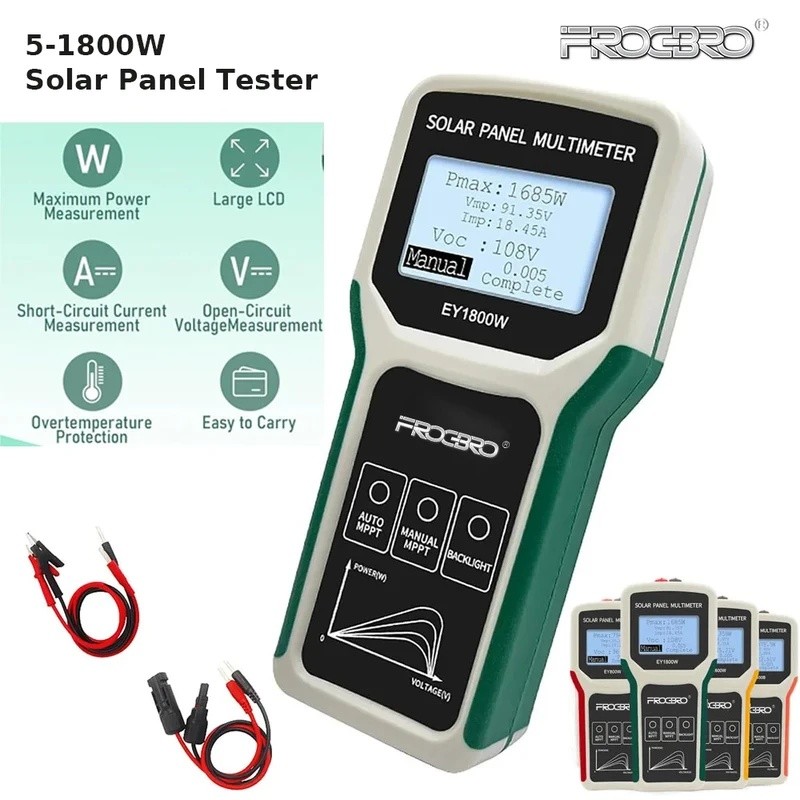 Y14W FrogBro เครื่องทดสอบแผงโซลาร์เซลล์ EY1600W มัลติมิเตอร์โซลาร์เซลล์ MPPT การตรวจจับแผงโซลาร์เซลล