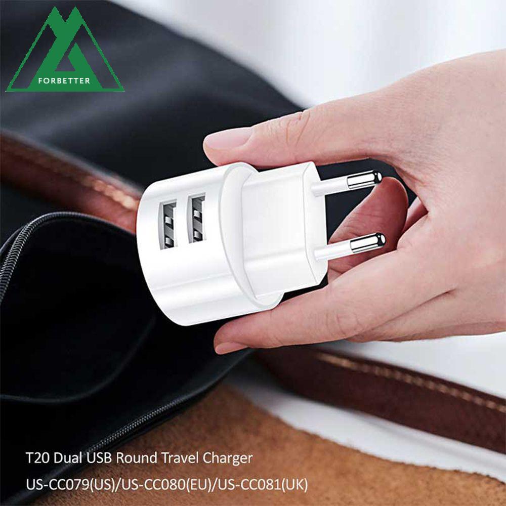 FORBETTER เครื่องชาร์จโทรศัพท์มือถือ 5V 2.1A Universal Dual USB Quick Charge Mini Adapter Travel Cha
