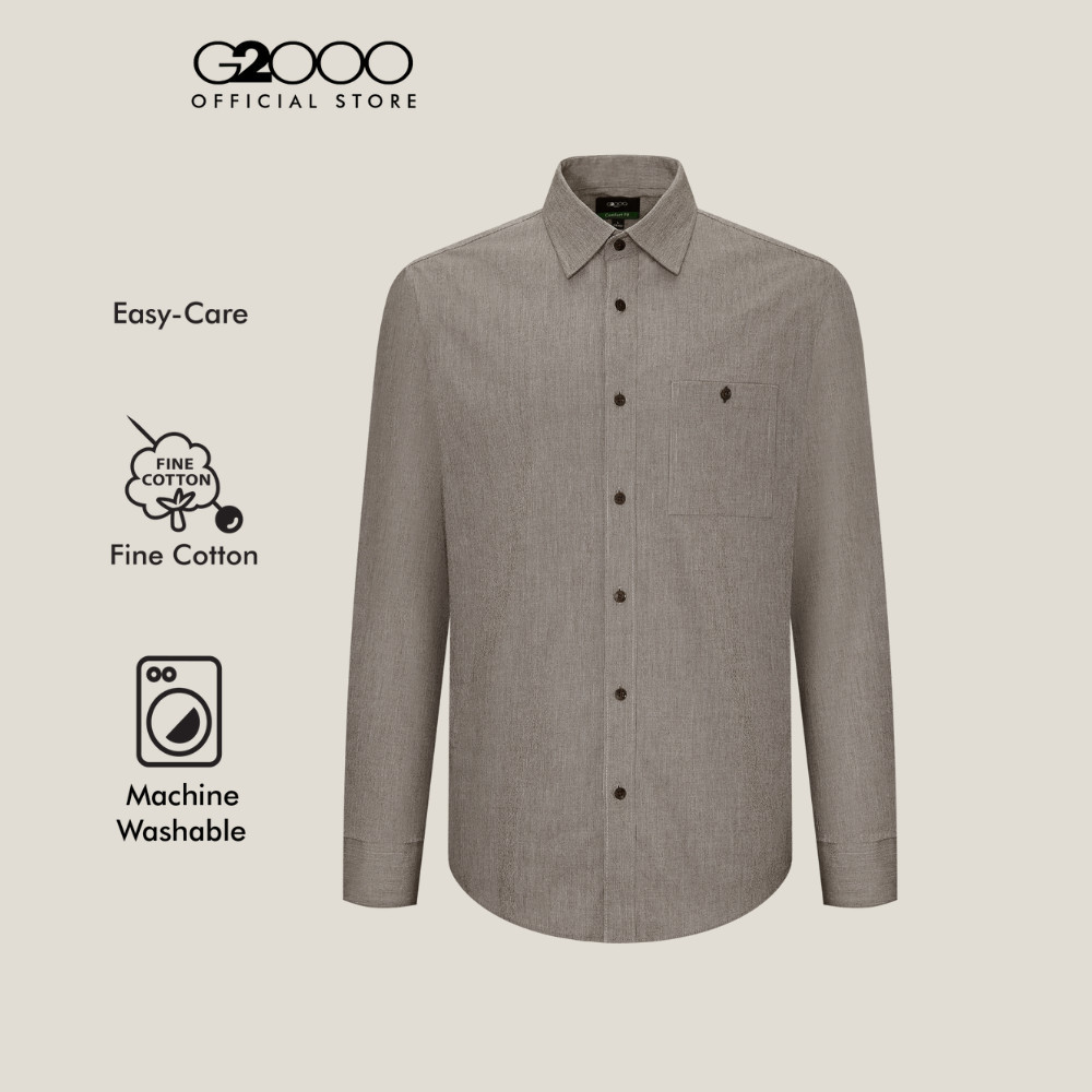 G2000 เสื้อเชิ้ตแขนยาวลำลองสำหรับผู้ชาย Comfort Fit  รุ่น 5612198858 สีน้ำตาล