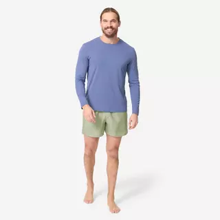 Decathlon Men'S Surfing Water T-Shirt Long Sleeve UV-Protection Top เสื้อโต้คลื่นผู้ชายแขนสั้นป้องกันรังสียูวี - Blue