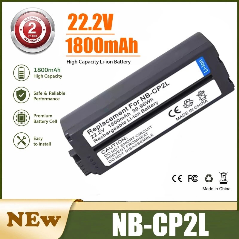 แบตเตอรี่สําหรับ Canon SELPHY NB-CP1L,CG-CP200 CP1500 CP1300 CP800 CP900 1800mAh 22.2V 39.-Wh NB-CP2