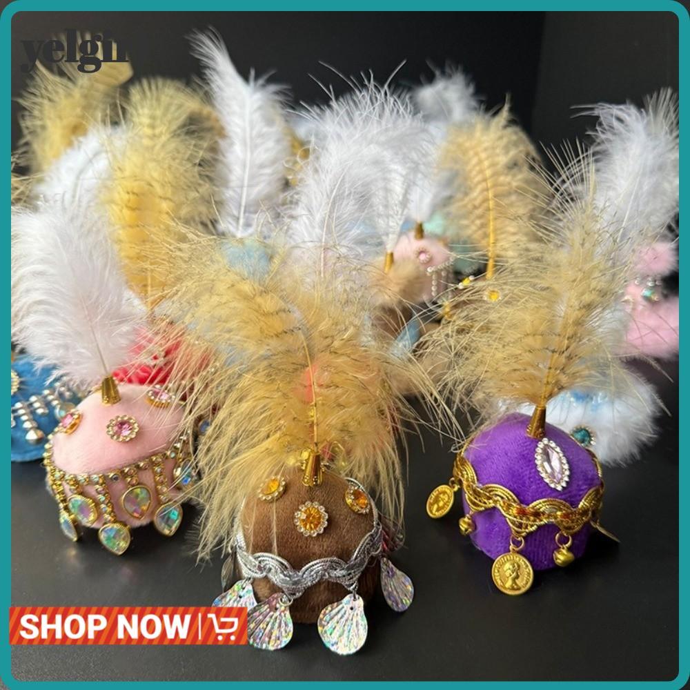 AGLYELGIRL Mini Pointed Hat, Pointed สําหรับเส้นรอบวงศีรษะ 5-7 ซม.Thnic ตกแต่งหมวก, Rhinestone Mini 