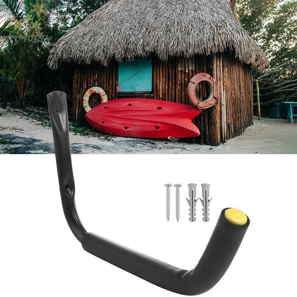 KOWEN Kayak Hanger,อเนกประสงค์ติดผนังKayak Rack,กระดานโต้คลื่นวงเล็บสีดําแบบพกพาโรงรถKayak Storage H