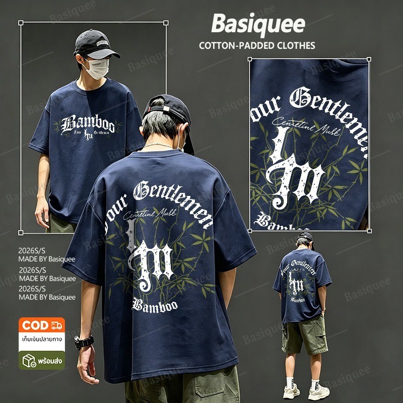 Y-T🧸เสื้อแฟชั่น เสื้อยืด oversize ผ้าฝ้าย100% แนวสตรีaท ไม่ต้องรีดผ้า สวมใส่สบาย ผ้านิ่ม ลาย "Four Bentlemen"