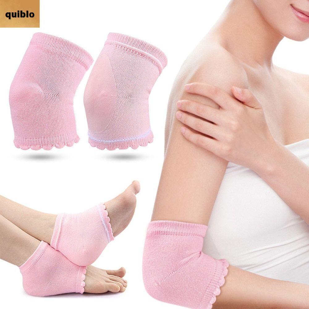 QUIBLO Elbow Moisturizing Sleeve, Skin Care Elastic Elbow Gel Cover, Soft Breathable Elbow Pads