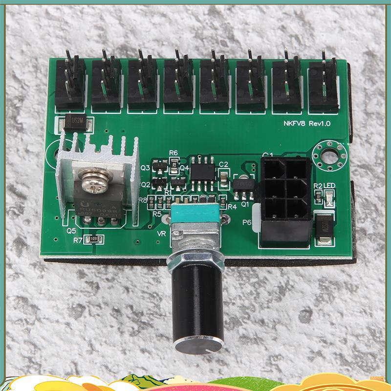 เคสคอมพิวเตอร์ 12V Miner Fan Speed Controller 8-Channel Fan Hub PWM High-Power Violent Fan Controlle