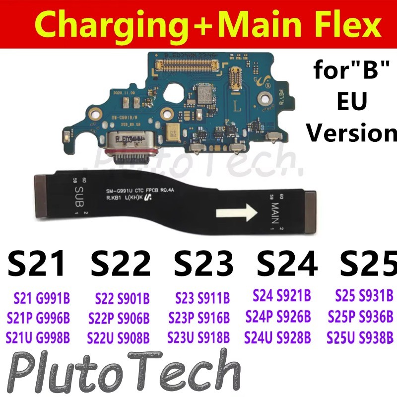 พอร์ตชาร์จ Flex สําหรับ Samsung S25 S24 S23 S22 Plus S21 Ultra G998B S908B S918B เมนบอร์ดเชื่อมต่อหล