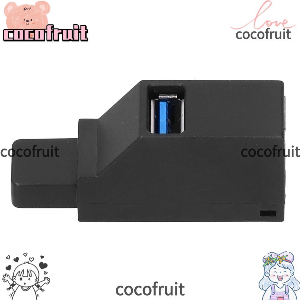 COCOFRUIT 1PCS USB 3.0 Hub, Plug and Play Black USB Splitter, แบบพกพา 3 พอร์ตพร้อม Lanyard ความเร็วส
