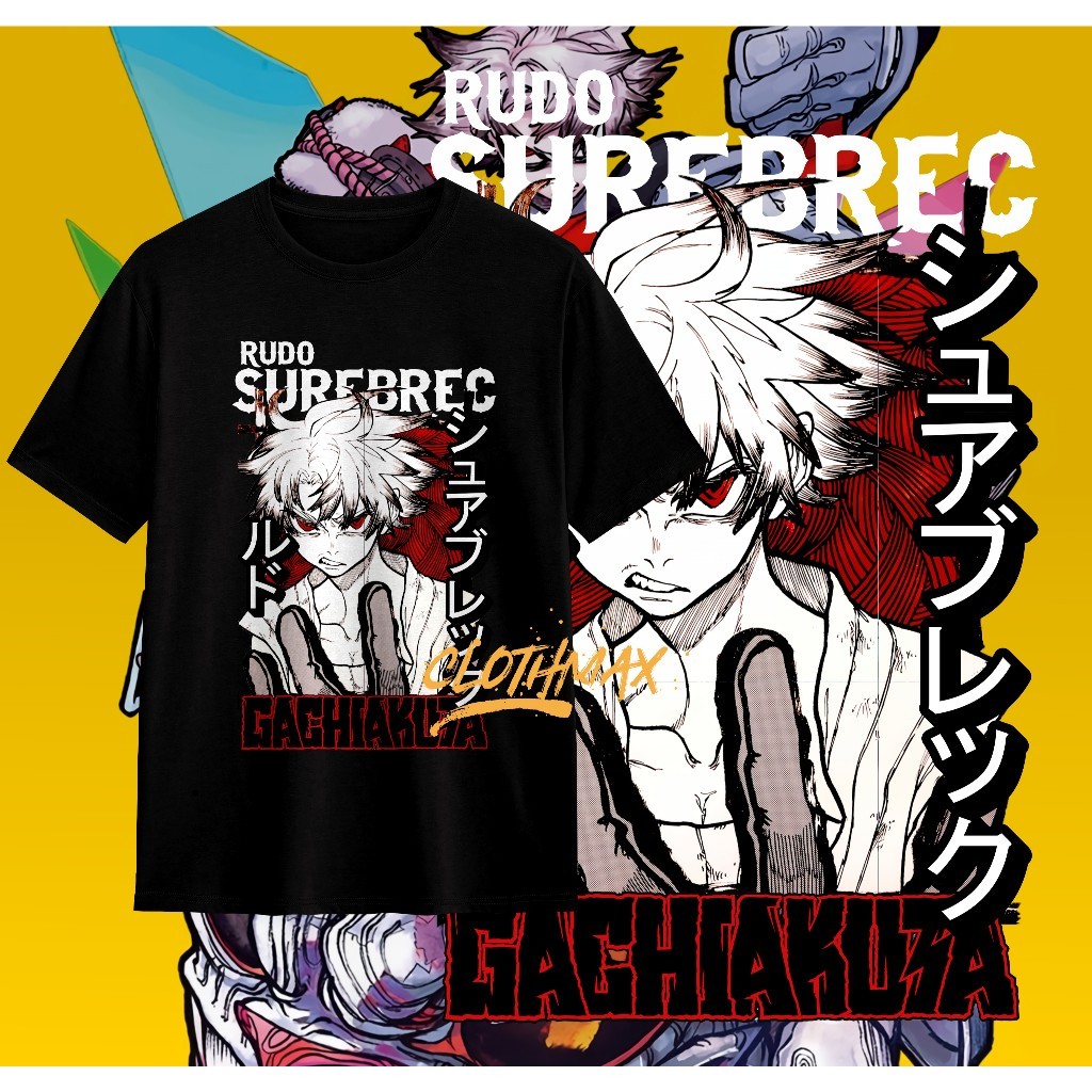 Mhncเสื้อยืดอนิเมะ Rudo Surebrec Gachiakuta - Riyo Reaper - Zangka Nijiku - เครื่องยนต์ - เสื้อผ้าล่