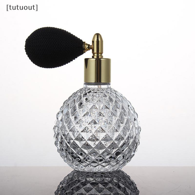 [tuout] Vintage Crystal Perfume Bottle Atomizer Glass Bottle Lady รีฟิล