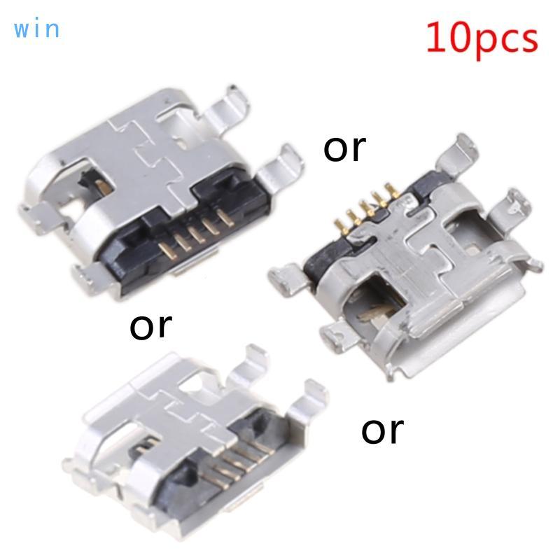 Win 10 ชิ้น Micro USB Type B ขั้วต่อซ็อกเก็ตหญิง 5Pin 0 72 มม.สําหรับโทรศัพท์แท็บเล็ต Cha