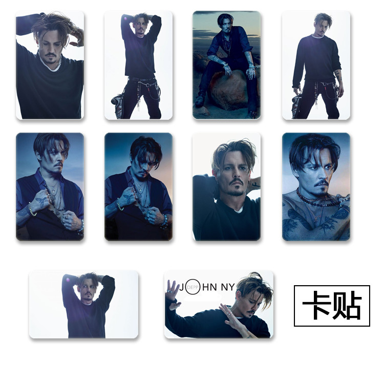 สัตว์มหัศจรรย์ Johnny Depp Johnny Depp สินค้า HD สติกเกอร์การ์ดรถบัสคริสตัล 10 ชิ้นชุด