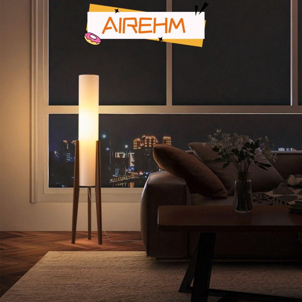 AIRE1HM โคมไฟตั้งพื้นไม้เนื้อแข็ง, 3 สีโหมดห้องนอนทางเดินโคมไฟชั้นนอร์ดิก, Art Decor Full-spectrum โ