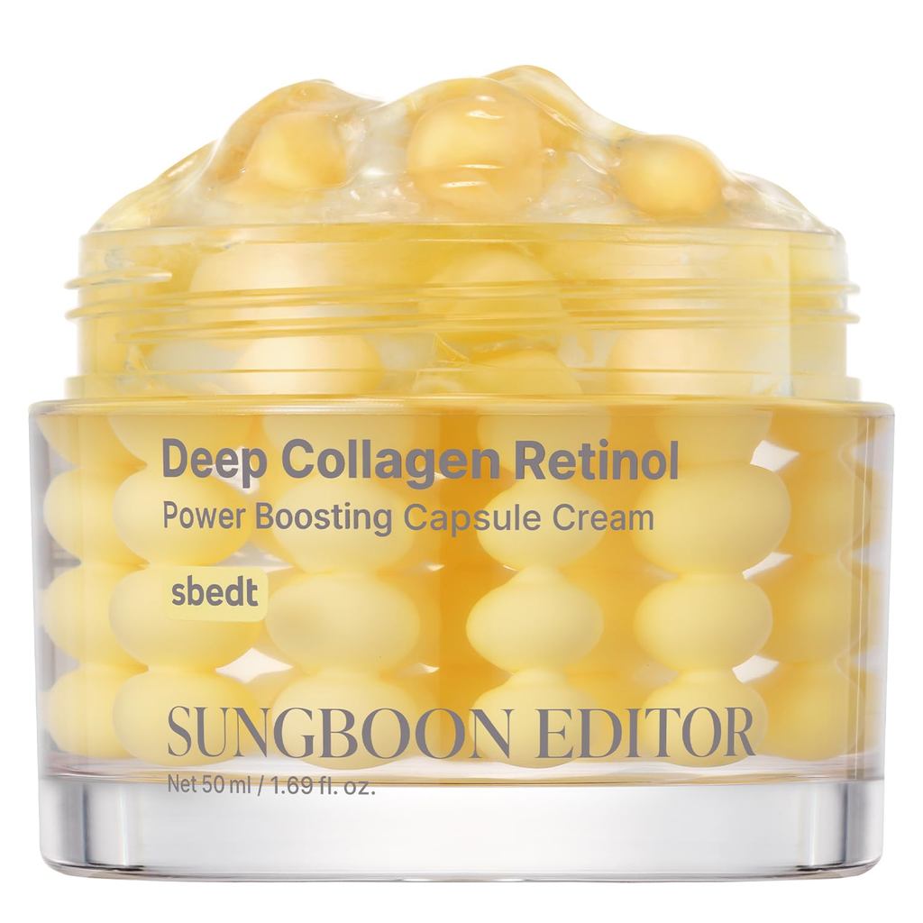 SUNGBOON EDITOR Deep Collagen Retinol Capsule Cream | สําหรับเส้นละเอียดและผิวแห้ง | ปิโคules สีขาว 