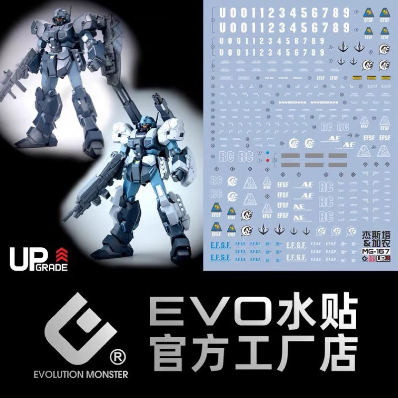 ดีคอลน้ำ DECAL EVO UPgrade MG RGM-96X Jesta สะท้อนแสงแบล็คไลด์