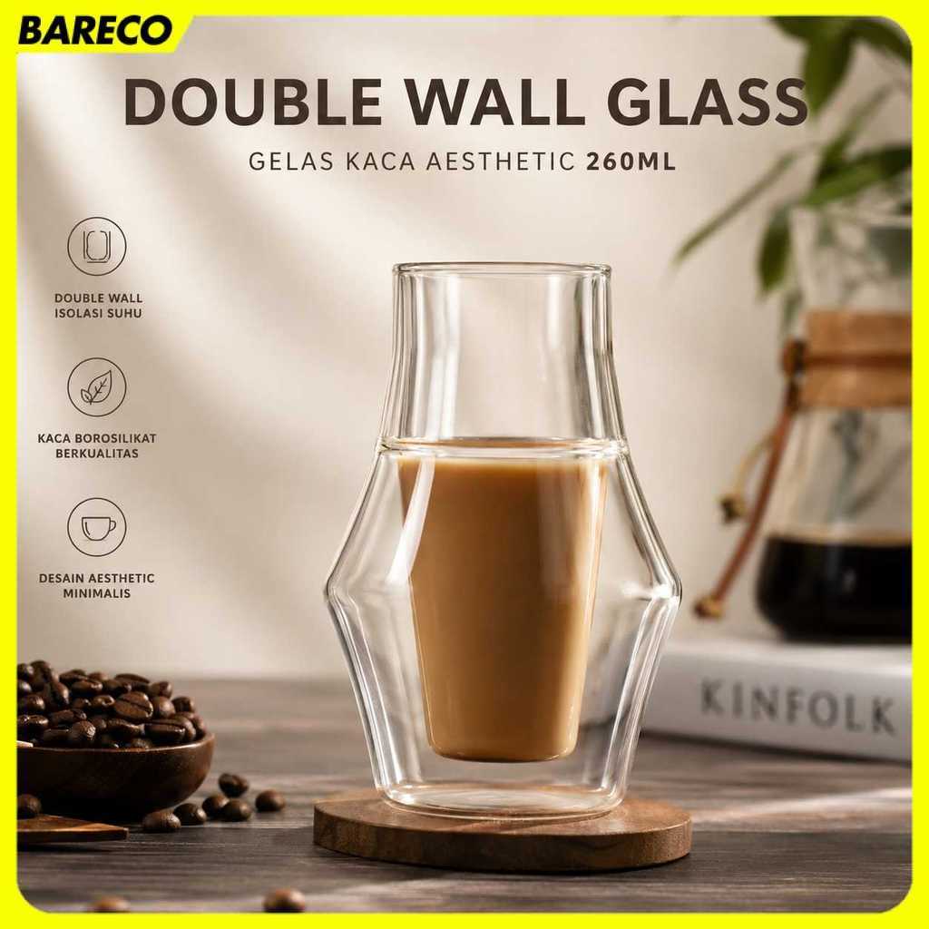 One Two Cups Aesthetic Coffee Glass Double Wall Glass 260ml - SN530