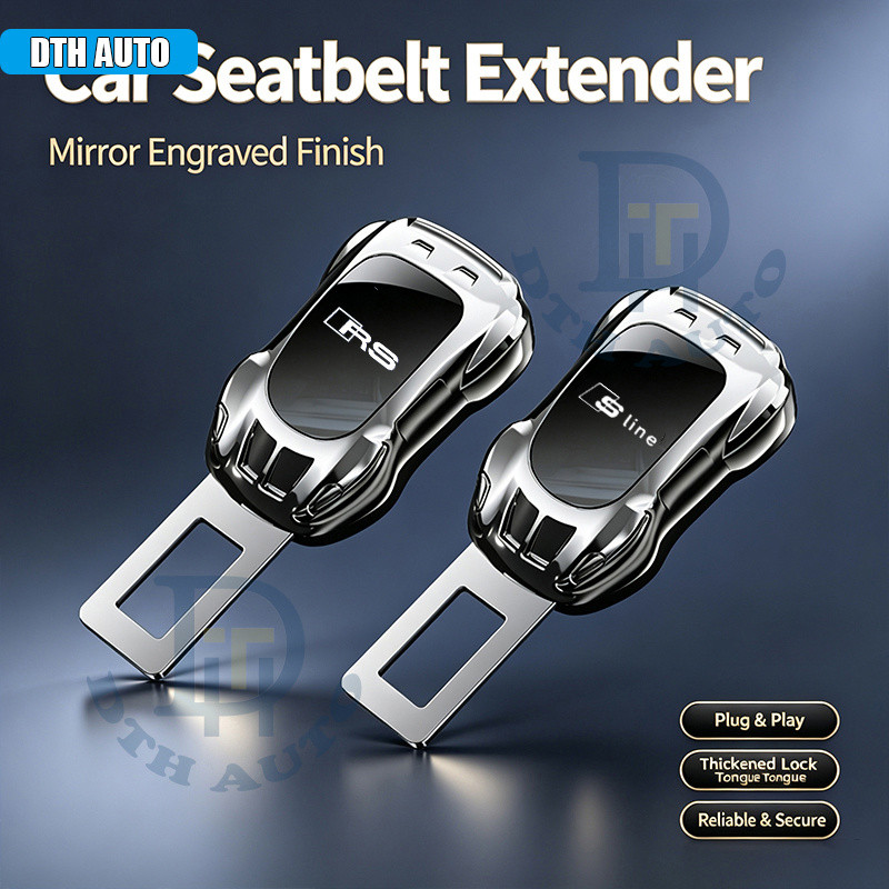 DTH 2 ชิ้นเข็มขัดนิรภัย Extender Universal Car Seat Belt Extension Buckle Comfort Audi A6 A1 A3 A7 A