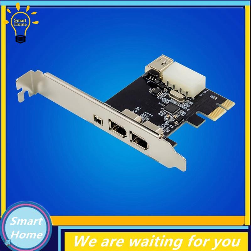 [Hmou] VT6315 PCI-E 1X ถึง 1394A การ์ดเสียง Firewire การ์ดขยาย 4 พิน IEEE1394A 3+ 1 อะแดปเตอร์ FireW