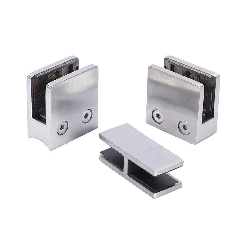 หล่อ D-Clamp สระว่ายน้ํา Glass Clamp ฮาร์ดแวร์ 50x50x130 ฐาน Railing Armrest Fixing Clamp