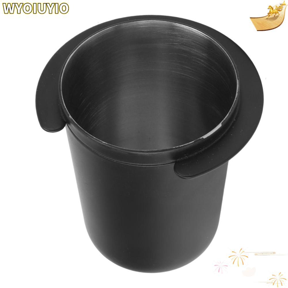 WYOIUYIO Dosing Cup เครื่องมือ,สแตนเลสสีดํากาแฟ Dosing Cup, Universal Fit ทนทานผงกาแฟถ้วย Espresso D