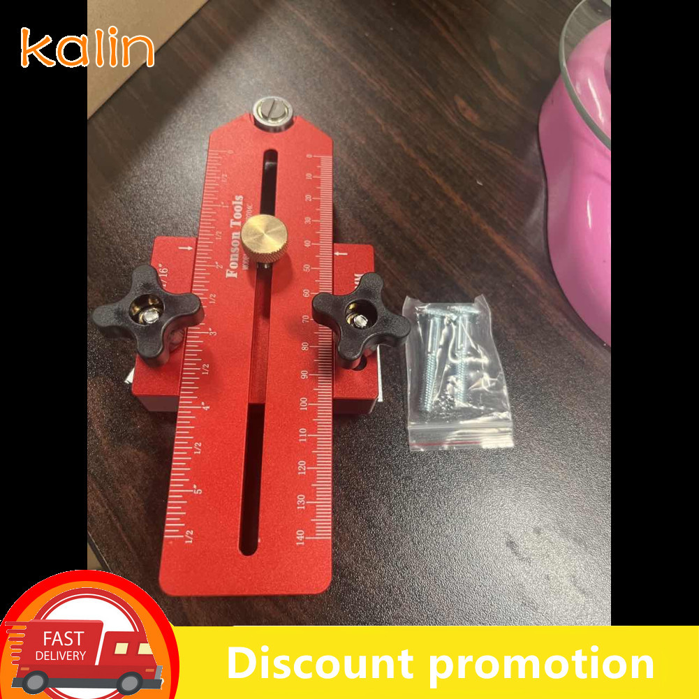 Kalin-th คู่มือเลื่อยโต๊ะอลูมิเนียมอะโนไดซ์สีแดงที่มีความแม่นยำพร้อมความแม่นยำ 1/32 นิ้วปรับได้ตั้งแ