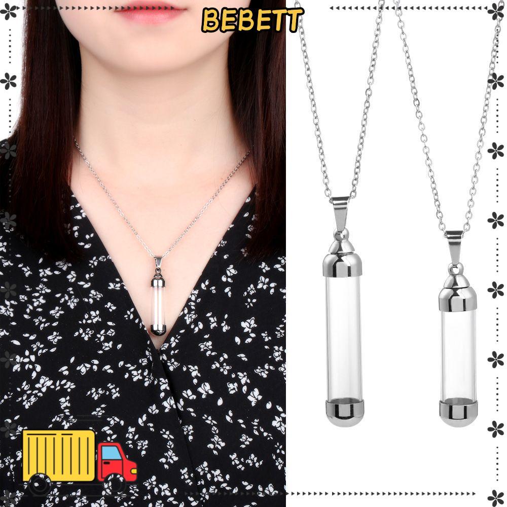BETTET สร้อยคอแก้ว Vial Keepsake สําหรับหมวกสกรูแบบเปิดทรายขี้เถ้า Lucky Charm