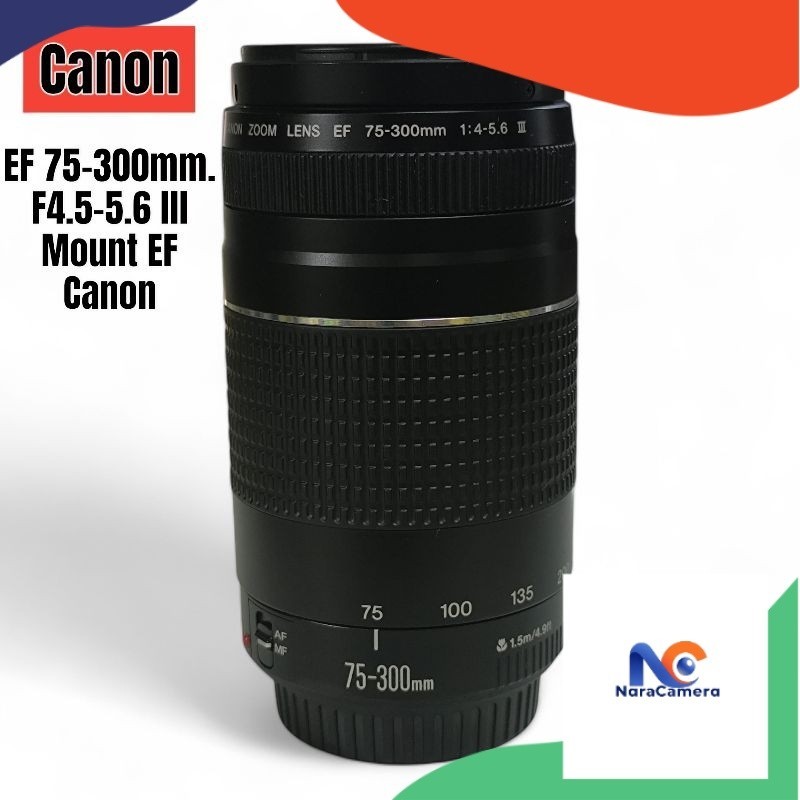 Canon EF 75-300mm F4.5-5.6 III + Hood Mount EF Canon