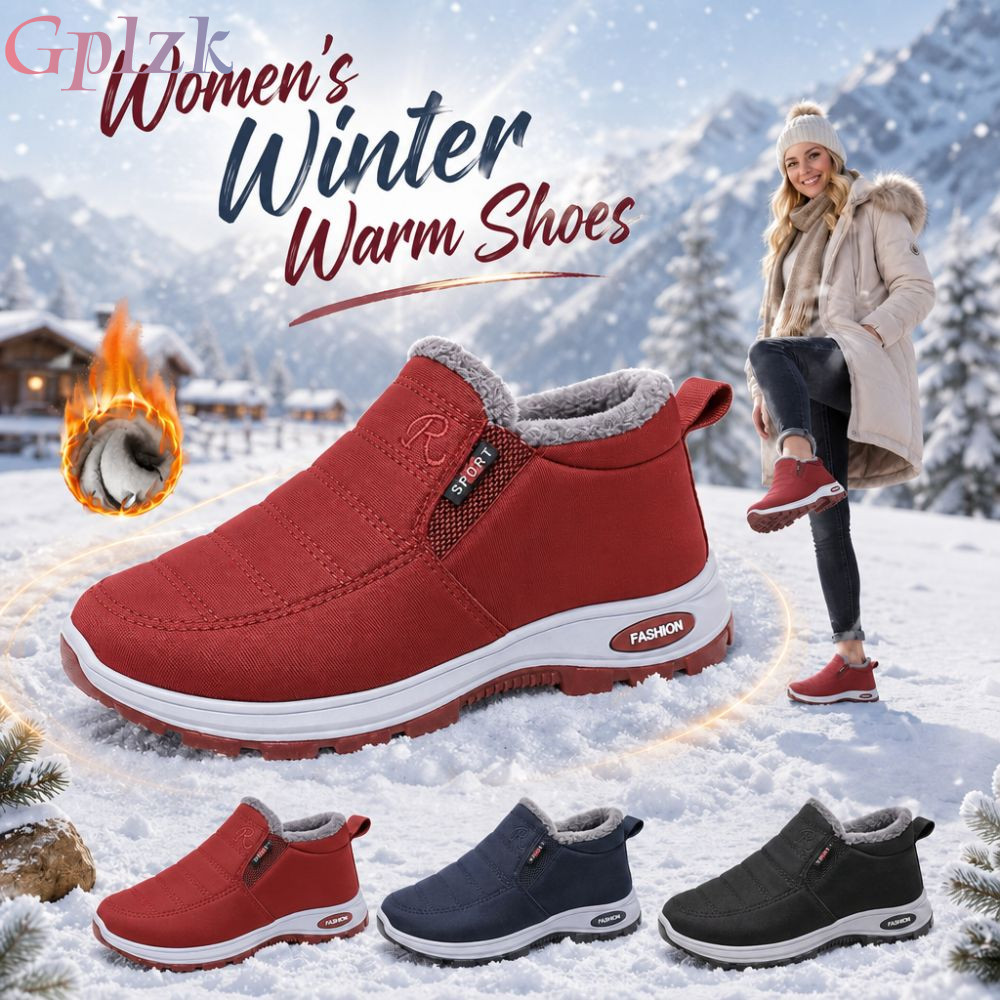 GPLZK Slip On Shoes, Cozy Inner Comfort Womens Winter Shoes, Fashion Cold Proof Ultra Soft Non-Slip 