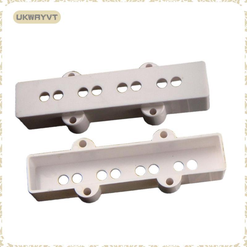 [ukwryvt] 2 ชิ้นสีขาว 4 สาย Jazz Bass Pickup ครอบคลุมคอและสะพานสําหรับกีตาร์ JB Bass