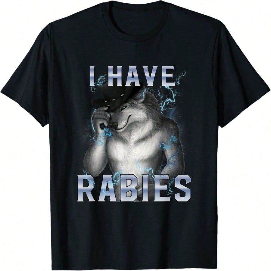 I Have Rabies Unhinged Werewolf Meme เสื้อยืดตลก Sigma Alpha Wolf
