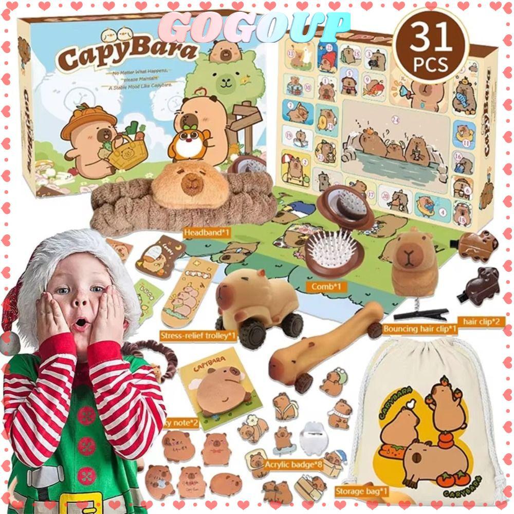 GOGOASDRF Capybara Advent Calendar, Countdown Christmas Advent Calendar, Anime Figure Models Cartoon
