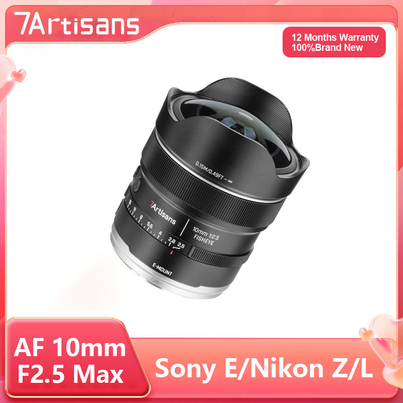 7artisans 10mm f2.5 MAX Auto Focus AF Full Frame 180° เลนส์ Fisheye มุมกว้างพิเศษสําหรับ Sony E Niko
