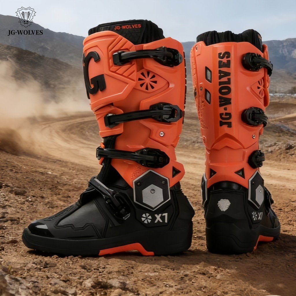 JG · WOLVES/Nine-Strand Wolf รองเท้าปั่นจักรยานมอเตอร์ไซค์ออฟโรด Rally Lindao Boots Movable Double-A