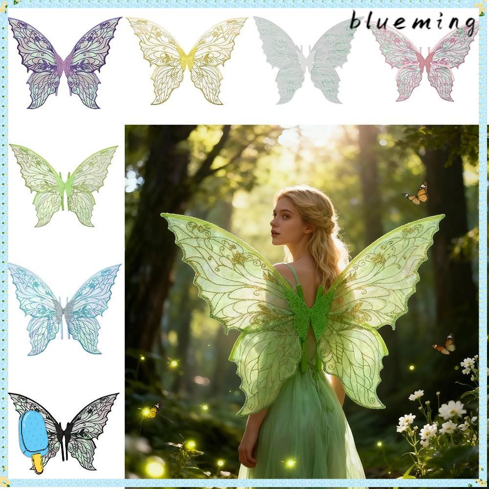 BLUEMING Angel Wings, Organza Dress UP Fairy Wings, Funny Sparkling Princess Angel Wing Butterfly Wi