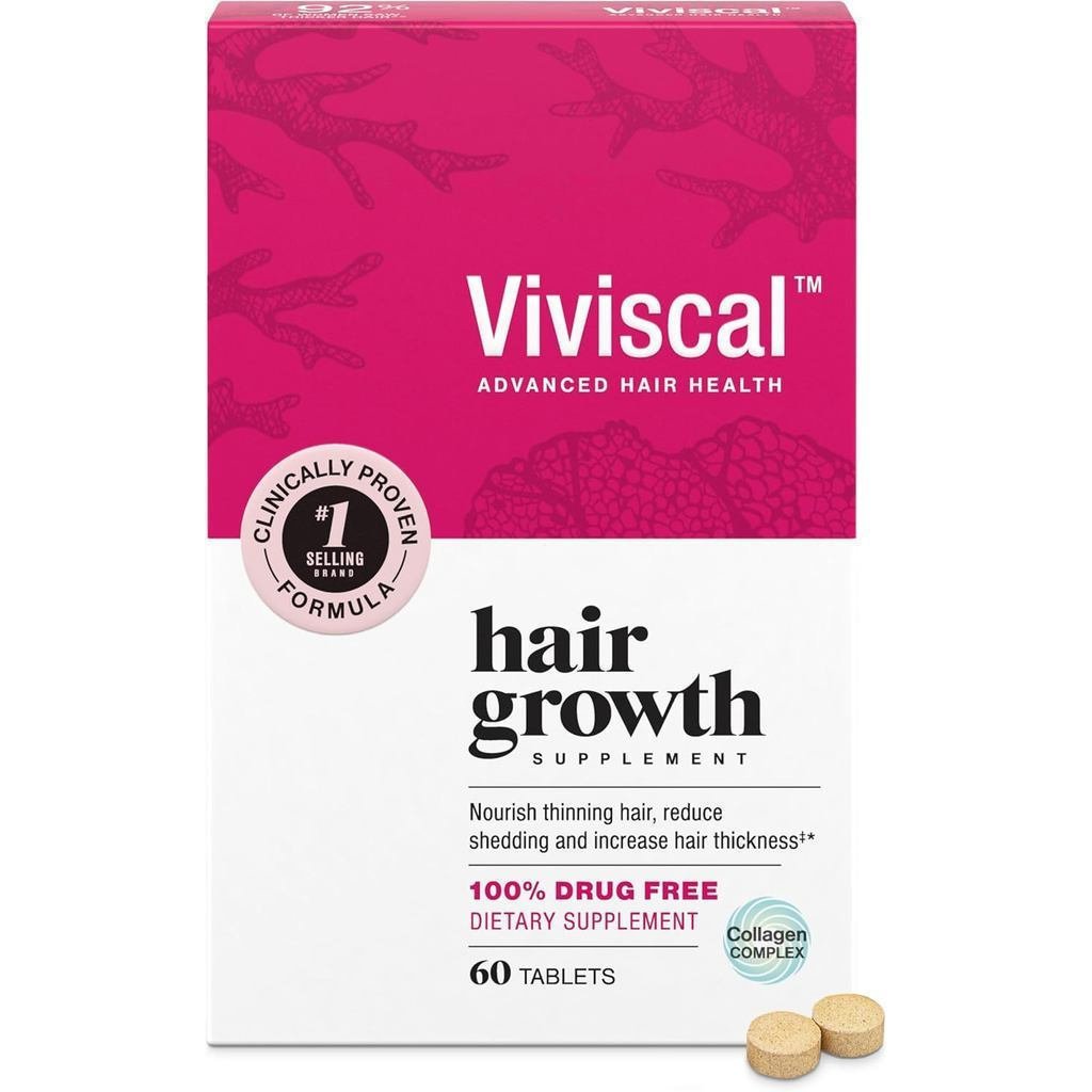 Viviscal เหมาะสําหรับผมหนาในผู้หญิงFuller hair บํารุงผมบางและการต่อสู้ผมร่วง ประกอบด้วยคอลลาเจนคอมเพ