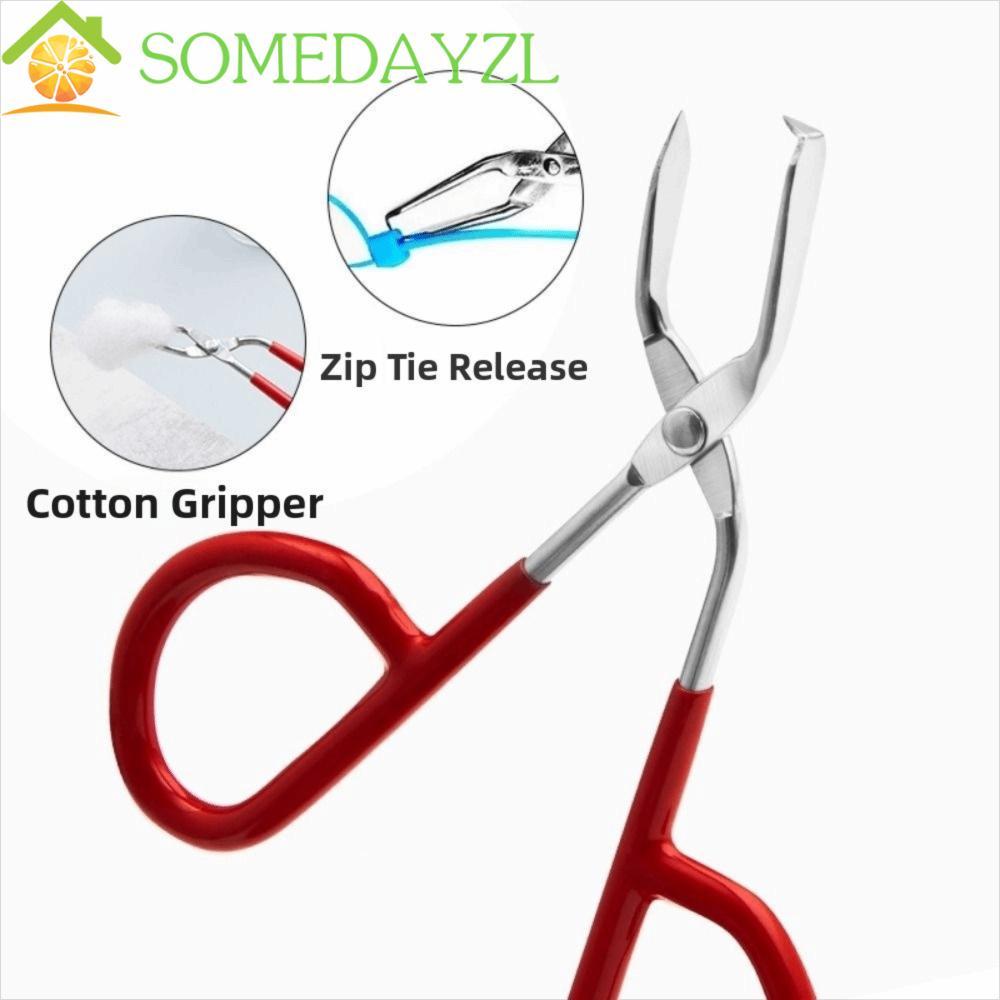 SOMEDAYZL Cable Tie Opener, ซิลิโคนจับสแตนเลส Zip Tie Remover, Zip Tie เครื่องมือ Bent Tip Reusable 
