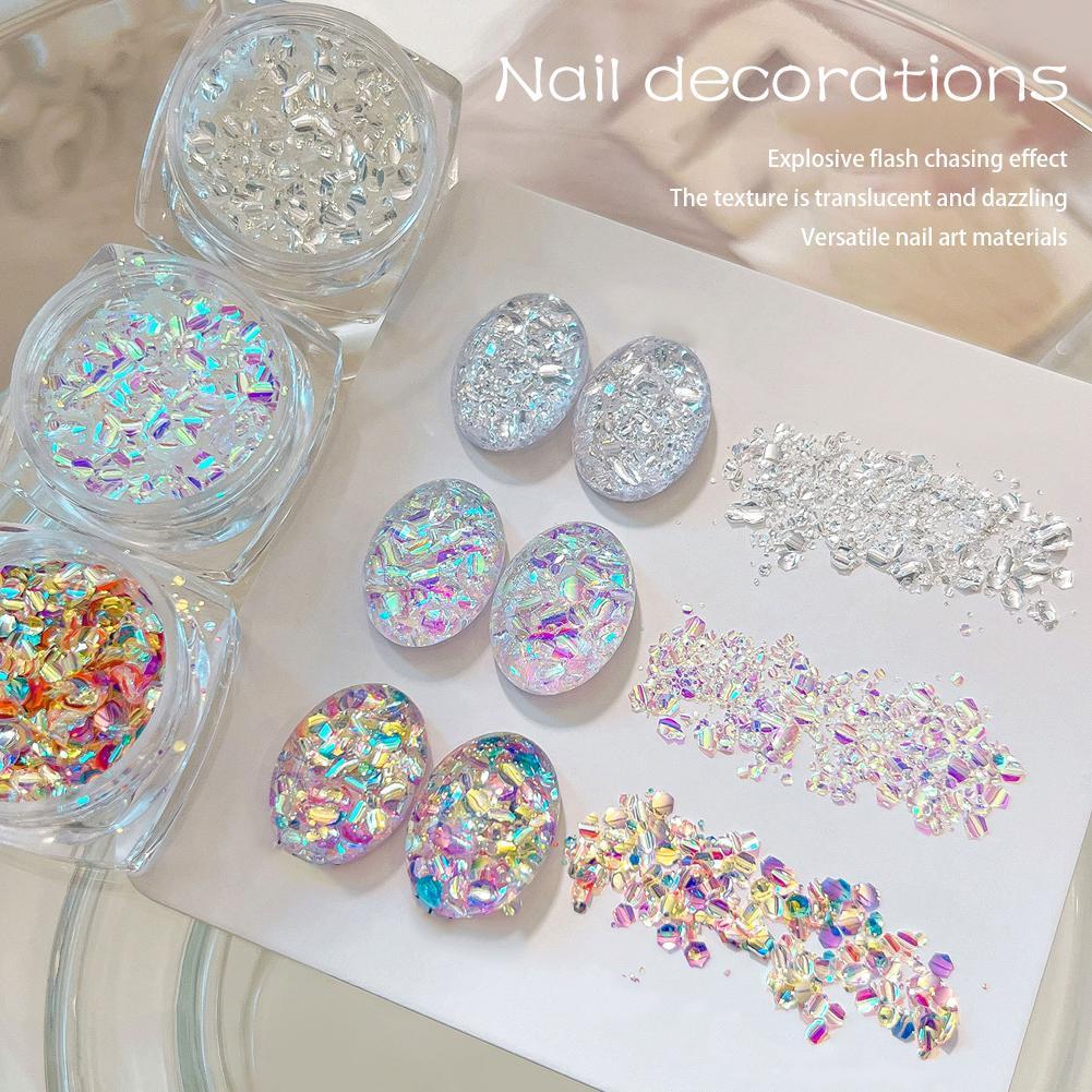 Sparkle Iridescent Nail Glitter Nail Art DIY ตกแต่งเล็บ U3J5