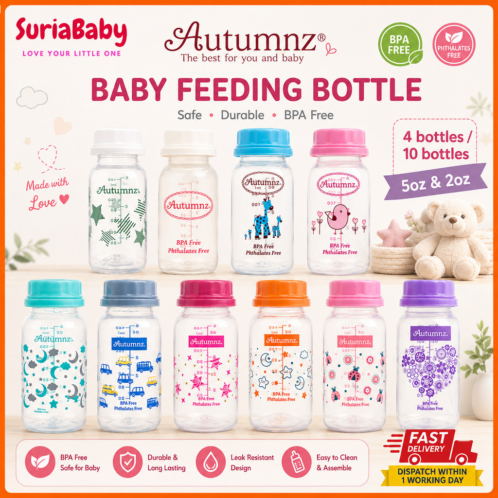 Autumnz ขวดเก็บน้ํานมแม่ PP คอมาตรฐาน (10 ชิ้น/4 ชิ้น) 5oz / 2oz