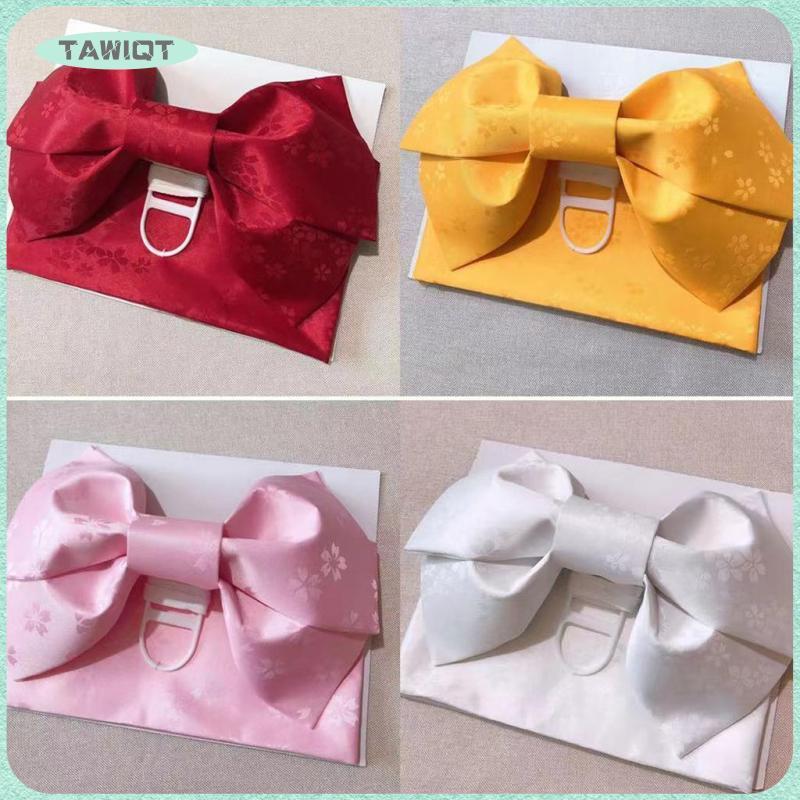 [tawiqt.th] ชุดกิโมโนดั้งเดิมพร้อมโบว์ผูกล่วงหน้าและลายดอกไม้ เข็มขัด DIY ญี่ปุ่น Tสุขuri Obi Robe ค