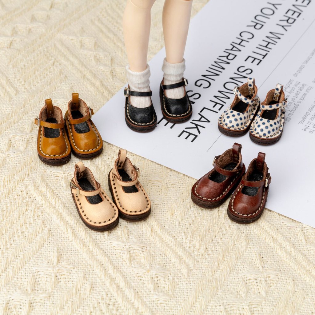 Blythe Little Ragdoll รองเท้า Retro Mary Jane รองเท้าหนังรองเท้าเด็ก OB22 OB24 OB26 1/6 จุดตุ๊กตารอง