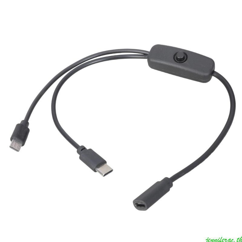 Jenniferac Type C Splitter Cable สายชาร์จ USB C ถึง USB C Micros USB 12 6 สายชาร์จ 5V