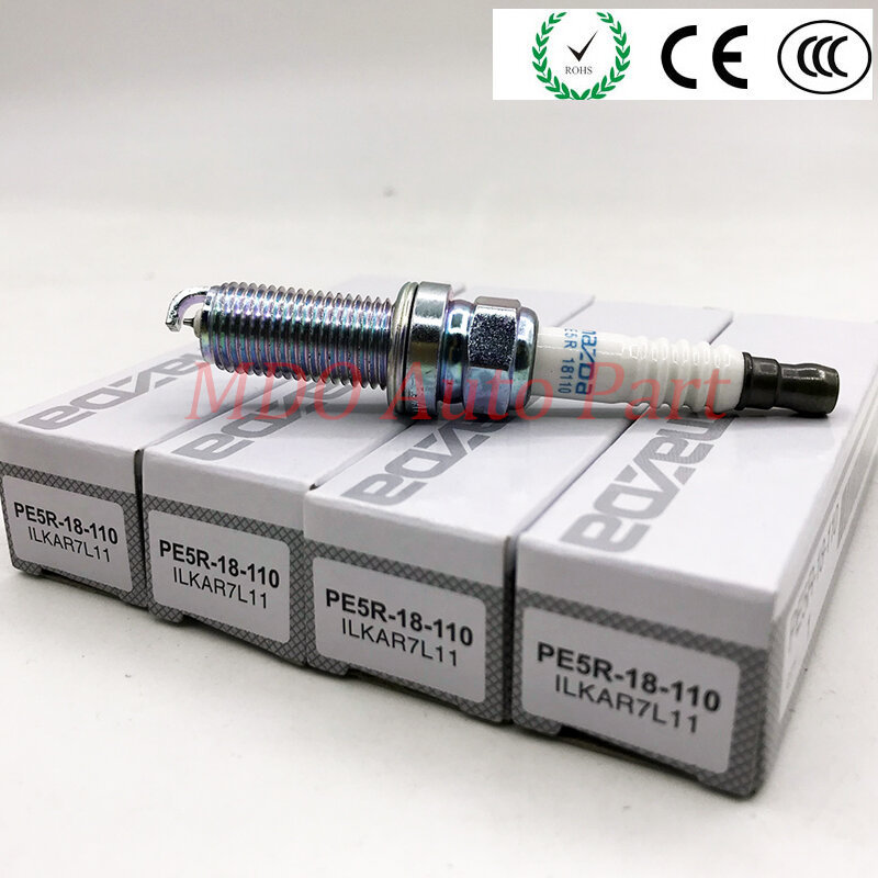 ของแท้ 4pcs PE5R-18-110 ILKAR7L11 Iridium Spark Plug สําหรับ Mazda 3 6 CX-3 CX-5 MX-5 Miata PE02-18-