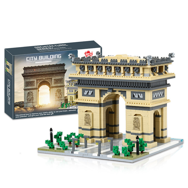 ขายร้อนเด็กของขวัญ Paris World สถาปัตยกรรมที่มีชื่อเสียง 3D รุ่น 8004 อิฐเพชร Mini Building Blocks A