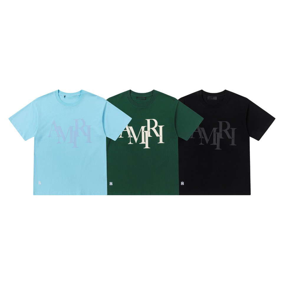 6P8E AMIR * แฟชั่นพิมพ์เสื้อยืด Top All-Match รอบคอเสื้อแขนสั้นผู้ชายผู้หญิงสไตล์เดียวกัน