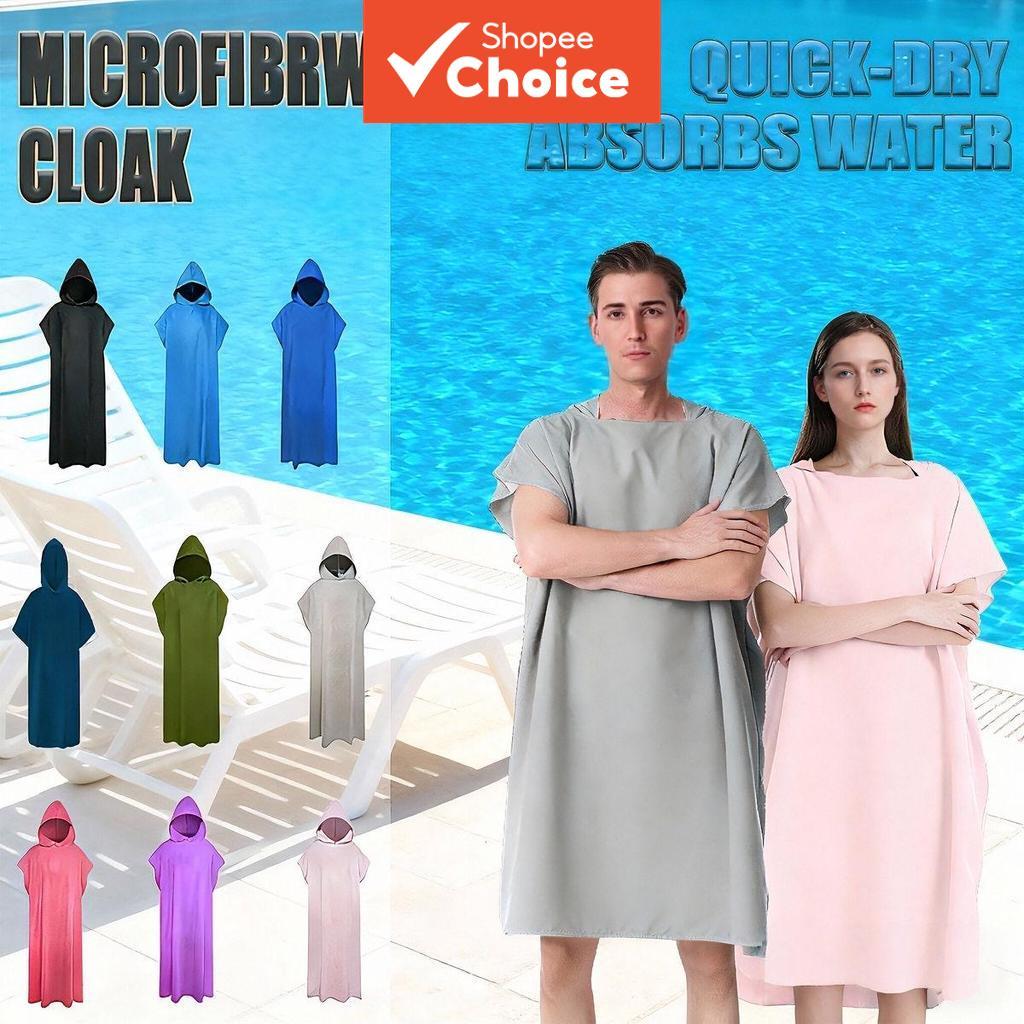 Surf Poncho เปลี่ยน Robe ไมโครไฟเบอร์ Hooded Beach ผ้าเช็ดตัวแห้งเร็วว่ายน้ําสําหรับท่องว่ายน้ําดําน้ํา