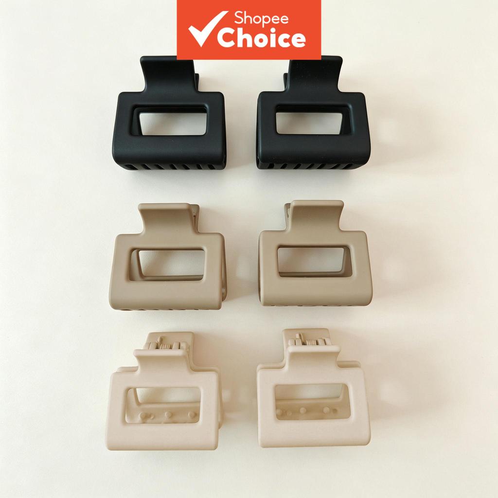 Matte Hollow 10 ชิ้นสี่เหลี่ยมผืนผ้าผม Claw คลิป, Neutral Tone Square ผมคว้าคลิป,แฟชั่นผม Barrettes 