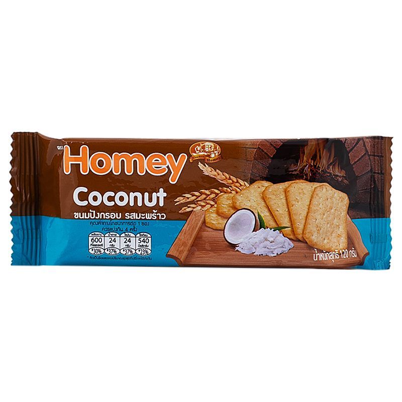 โฮมมี่ขนมปังมะพร้าว 120กรัม Homy Crack Coconut 120g